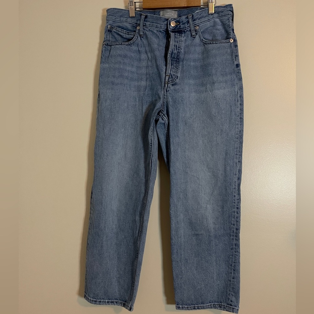 Everlane High-Rise Straight Leg Jeans - Light Blue Wash